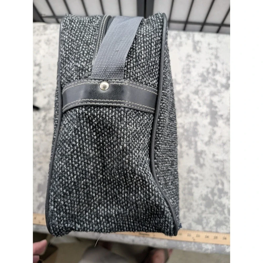 Vintage Jordache Messenger Bag Grey Black Woven Travel Laptop Bag Adjustable